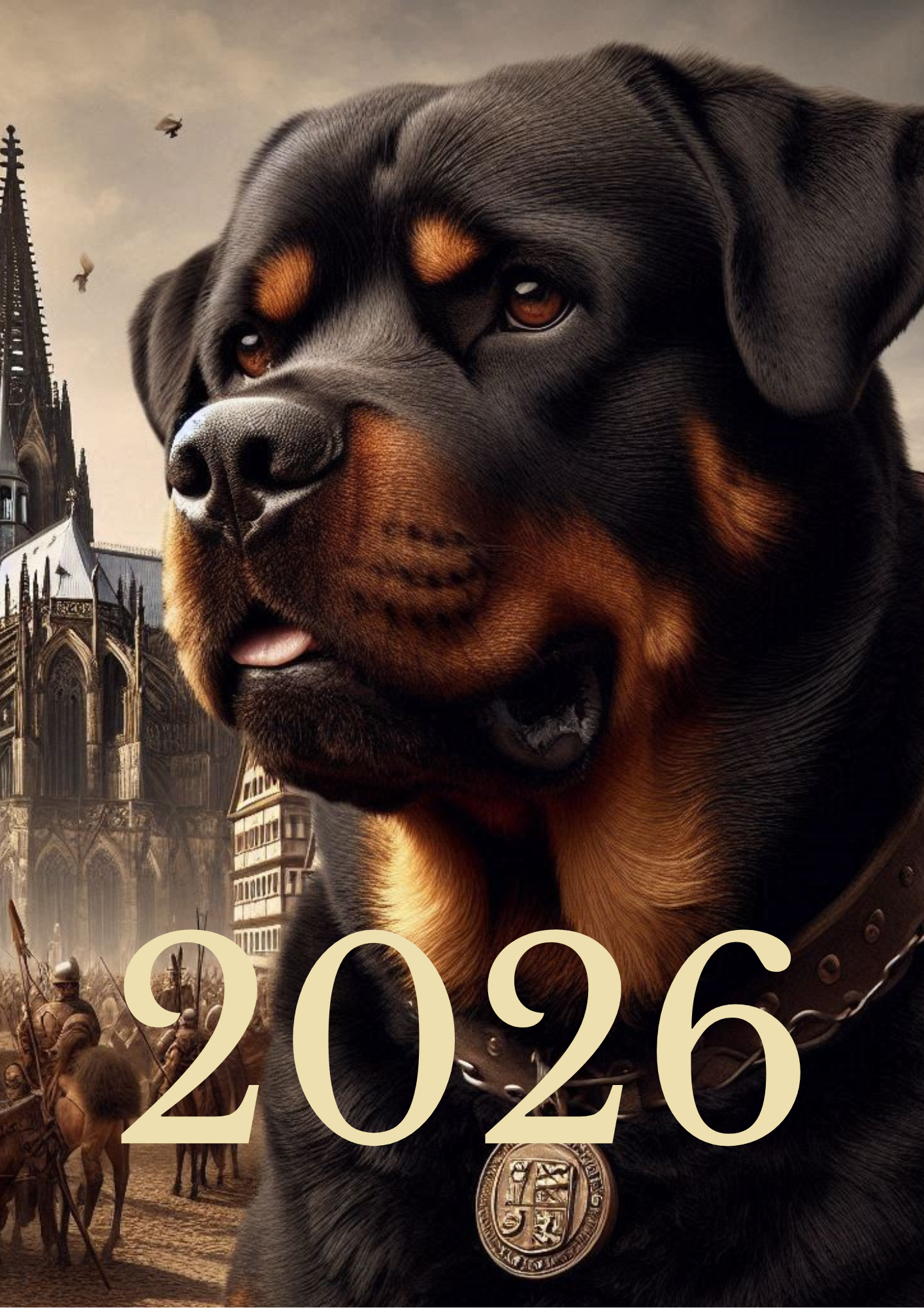 Der historische Rottweiler-Kalender 2026 – Mittelalter trifft Hundeliebe
